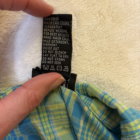 Melrose Women's Blue And Yellow Plaid Button Up Size M Vintage Y2K - Picture 15 of 16